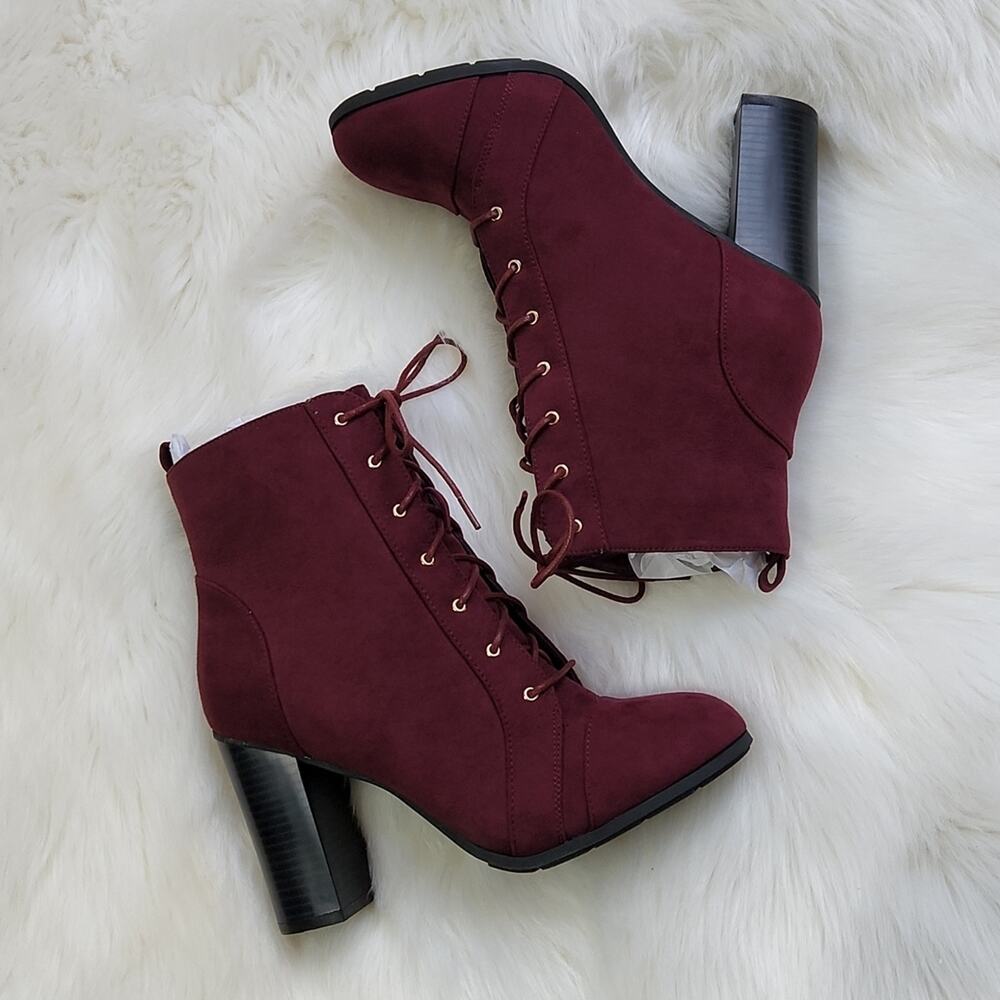 JustFab Burgundy Ankle Boots